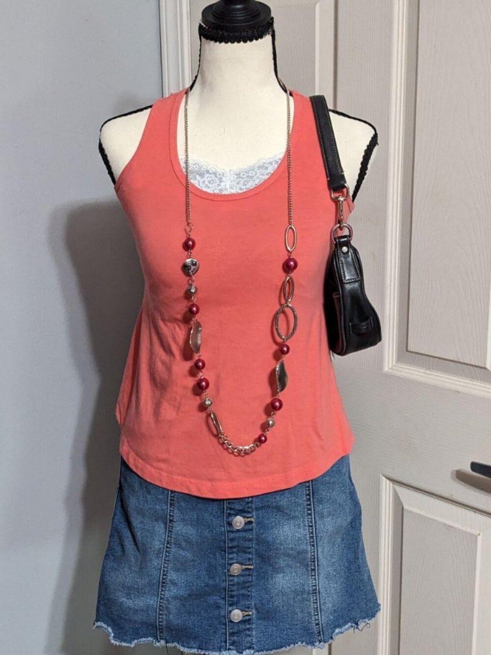 Title:  Faded Glory Vintage Y2K Coral Racerback Tank Top Size Kids S 6-6X